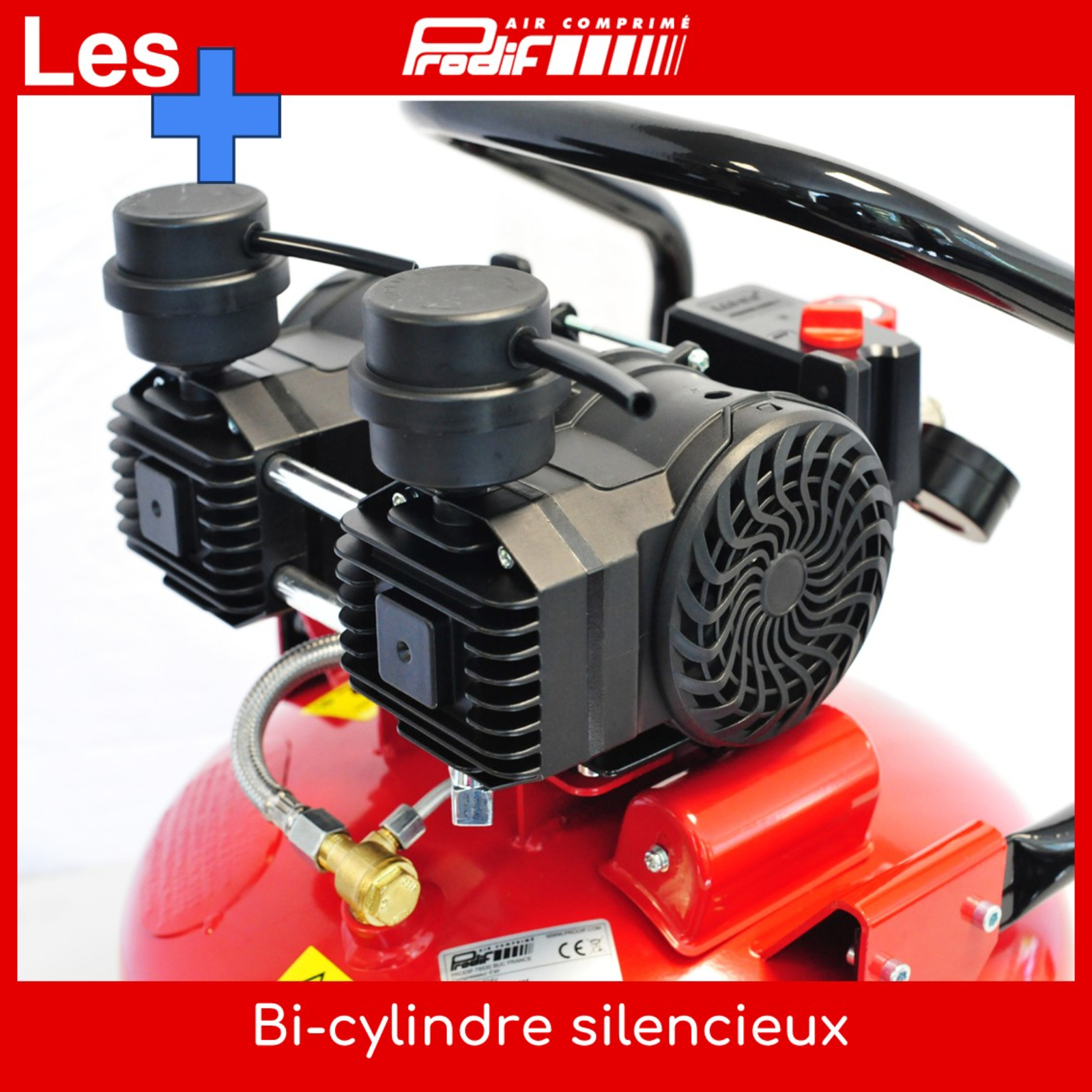Compresseur silencieux compact PRODIF 22 litres 1,5 CV 8 bar SIL724V