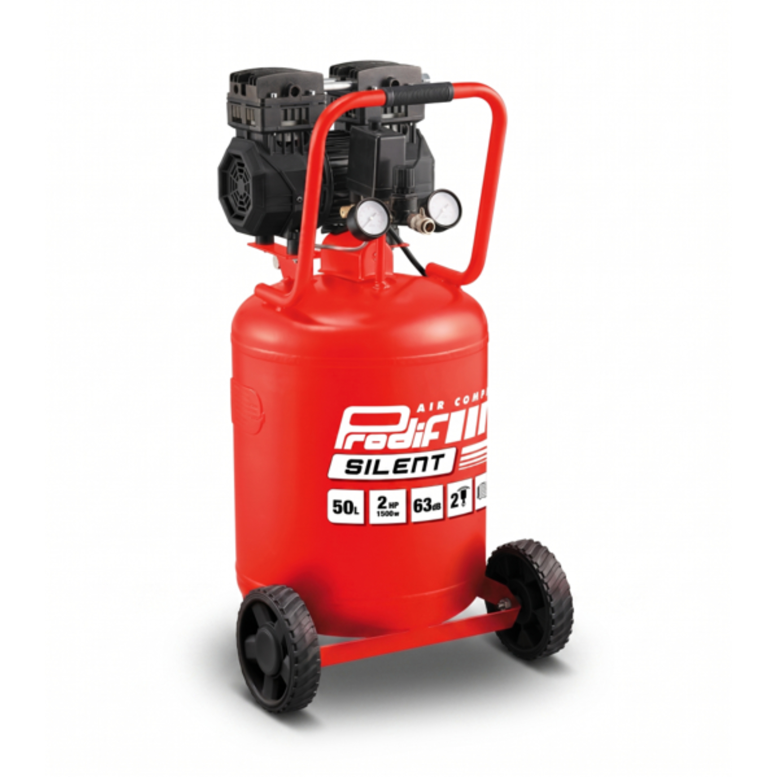 Compresseur vertical silencieux pour atelier PRODIF 50 litres 2850 tr/min 2cv SIL750V