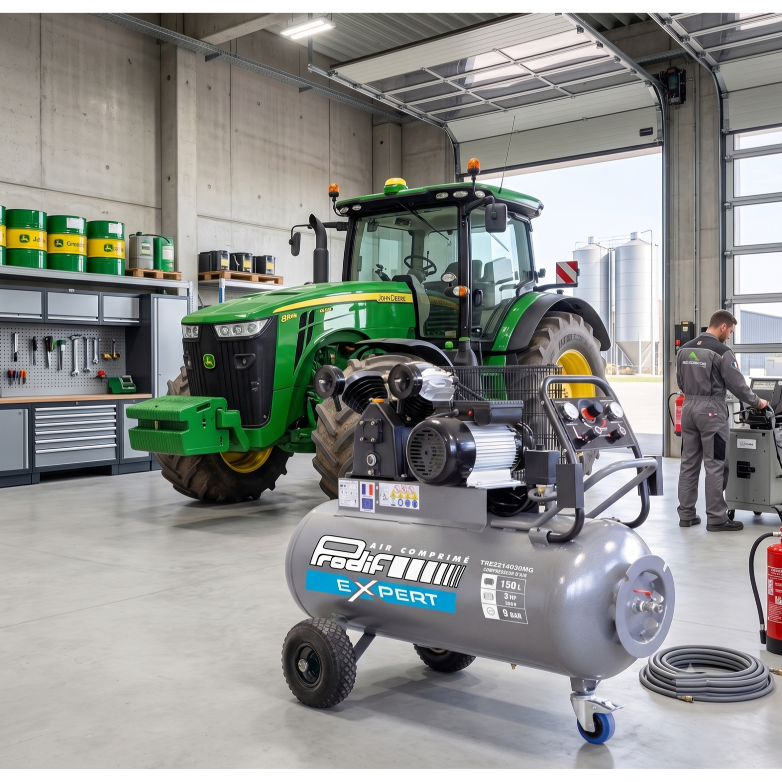 Compresseur à piston PRODIF 150 litres 3CV 9 bar TRE2214030MG