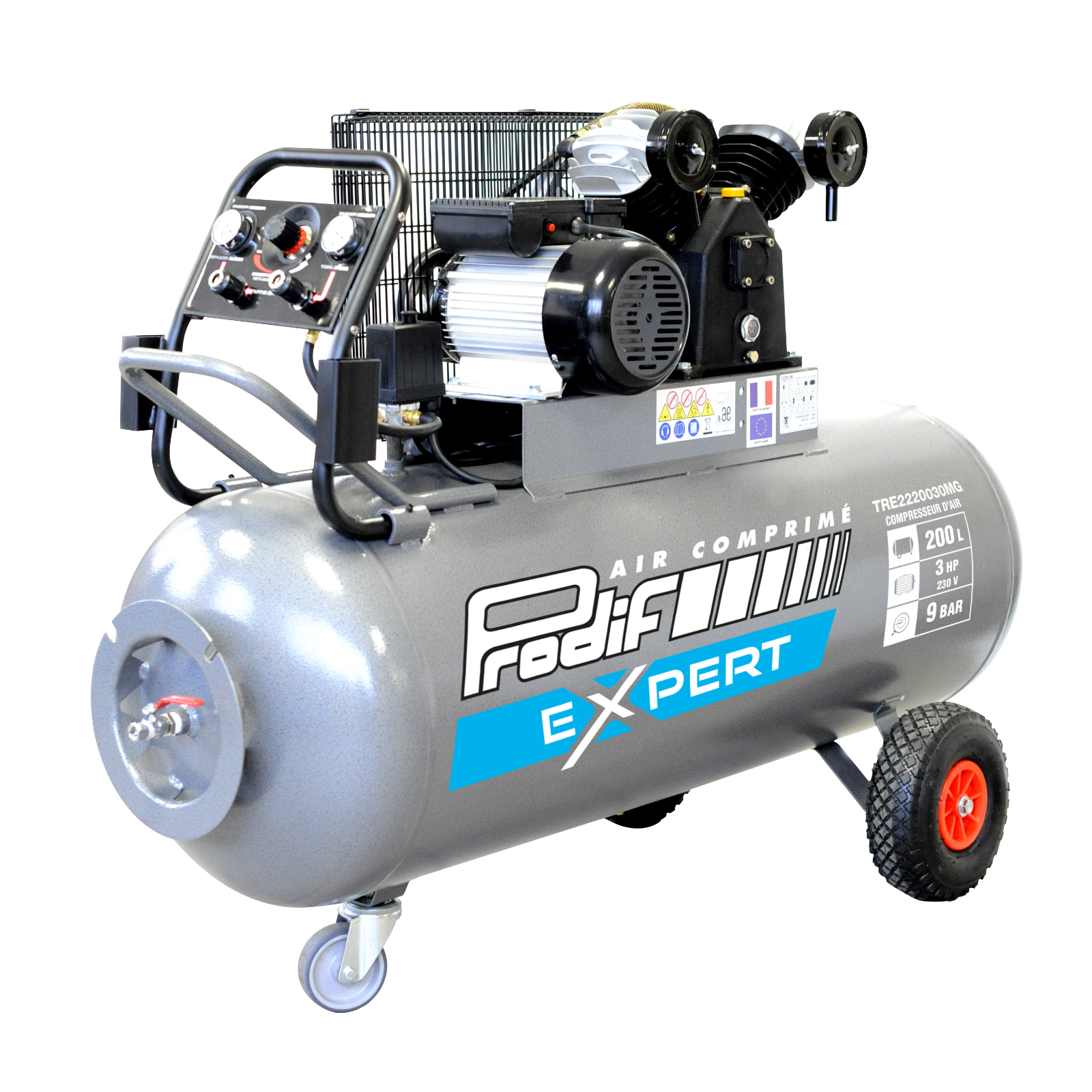 COMPRESSEUR PRODIF BI-CYLINDRE 200L 3CV 9BAR TRE2220030MG