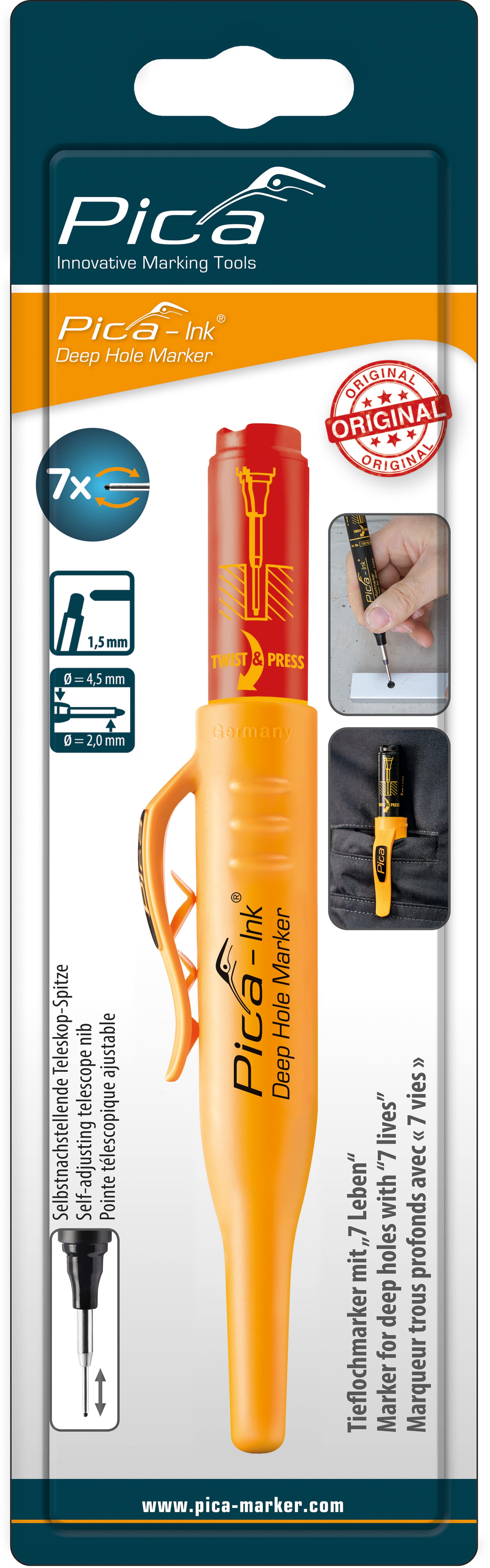 Marqueurs trous profonds Pica Ink rouge PICA - 15040