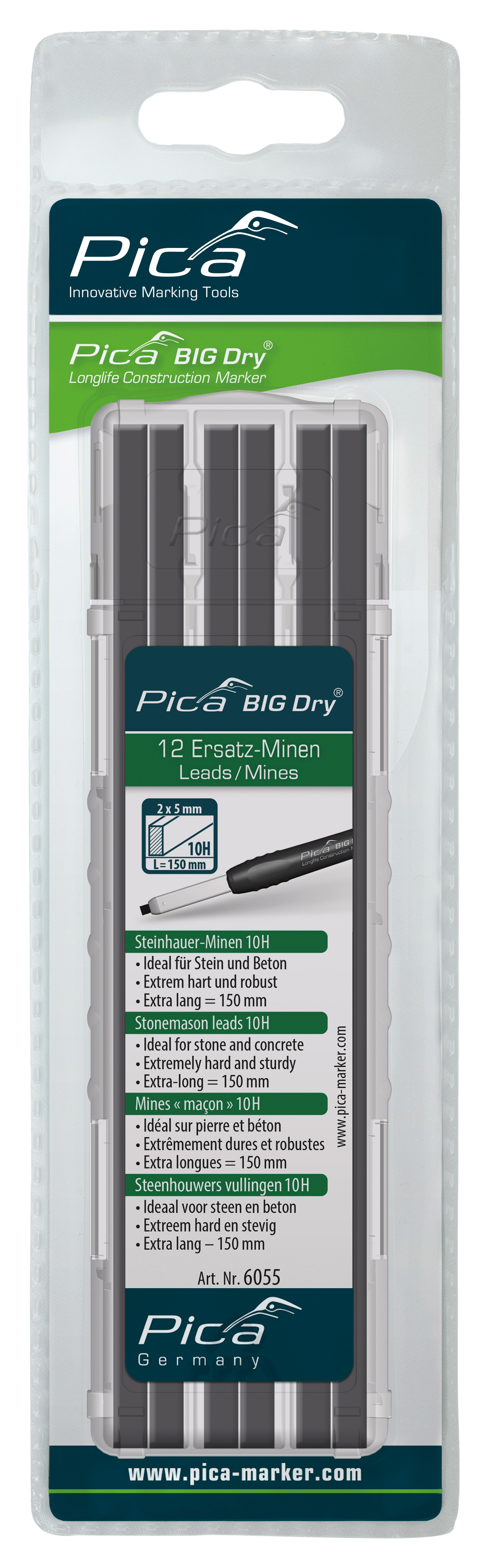 Etui de 12 mines pica big dry mines tailleur de pierre PICA - 6055