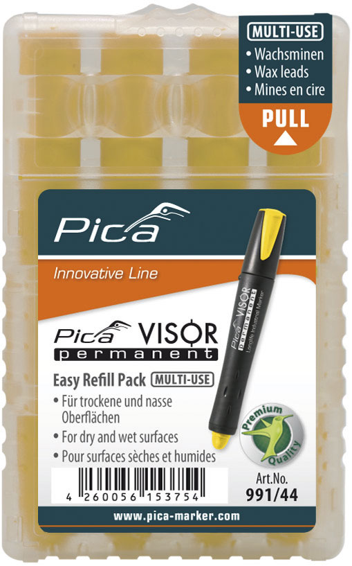 Etui de 4 mines pica visor permanent fluo - jaune PICA - 99144