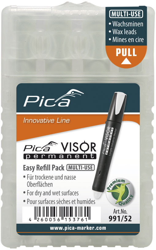 Etui de 4 mines pica visor permanent fluo - blanc PICA - 99152