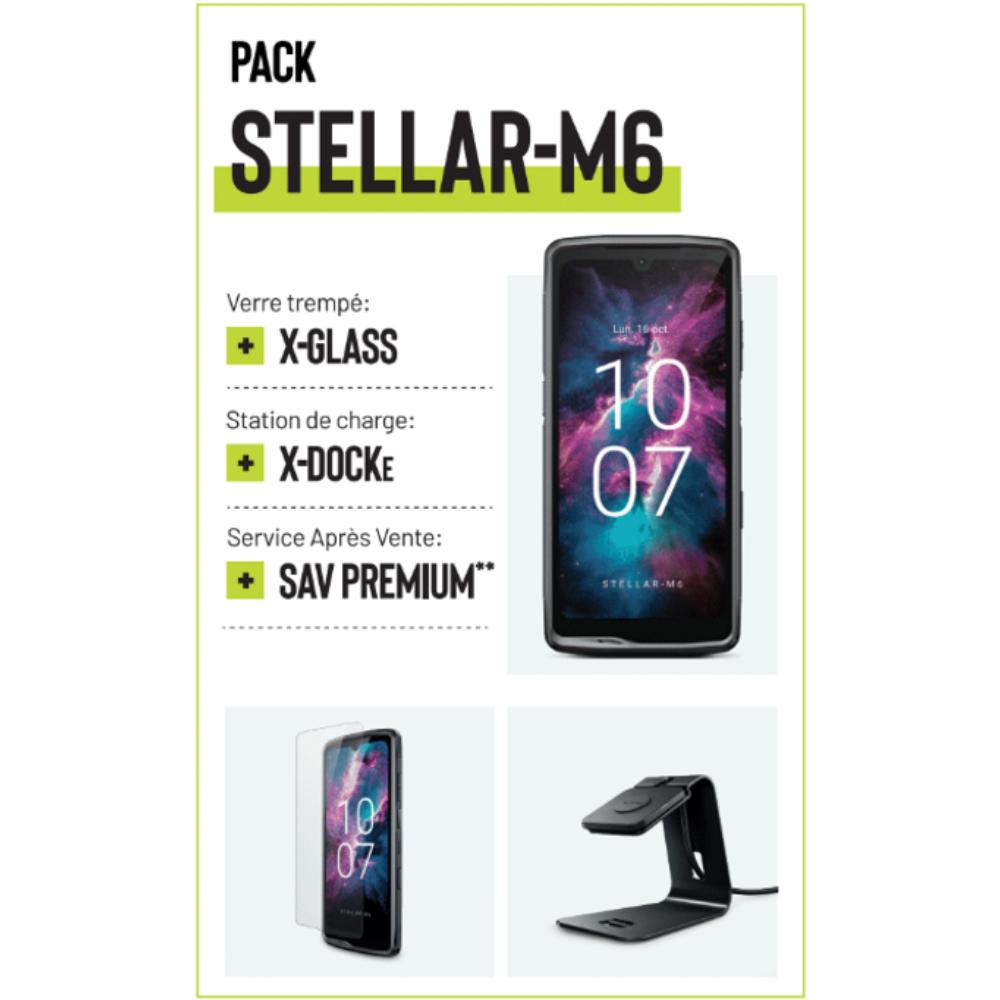 PACK PRO Smartphone STELLAR-M6 (128+6GB) Sans chargeur + X-DOCK E + X-GLASS - CROSSCALL - 1401999901139