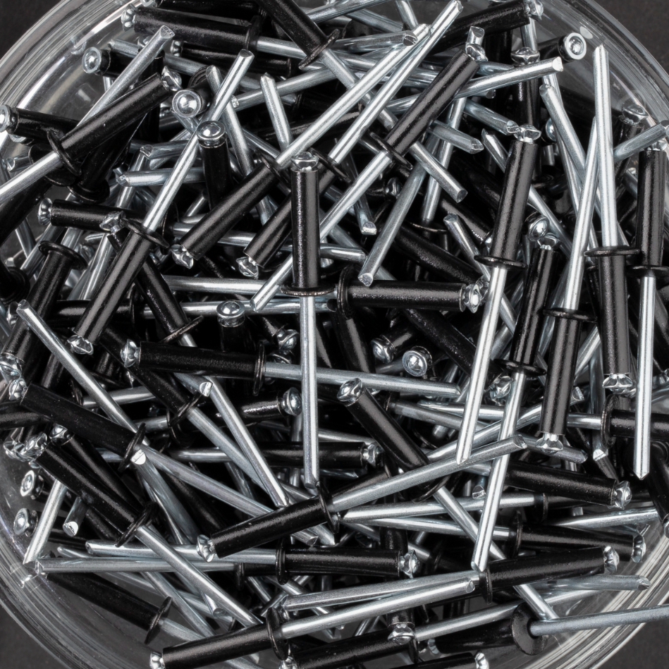 250 rivets éclatés à aluminium/acier à tête plate à RAL9005 à Ø4x16mm - SCELL-IT - PBD4016