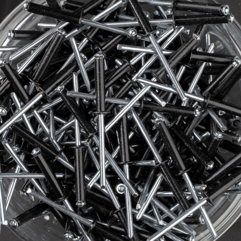 250 rivets éclatés à aluminium/acier à tête plate à RAL9005 à Ø4x20mm - SCELL-IT - PBD4020