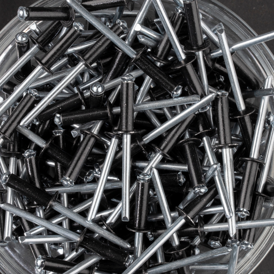 250 rivets éclatés à aluminium/acier à tête plate à RAL9005 à Ø4,8x16mm - SCELL-IT - PBD4816