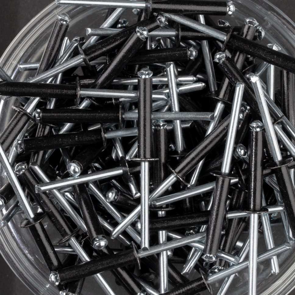 250 rivets éclatés à aluminium/acier à tête plate à RAL9005 à Ø4,8x25mm - SCELL-IT - PBD4825