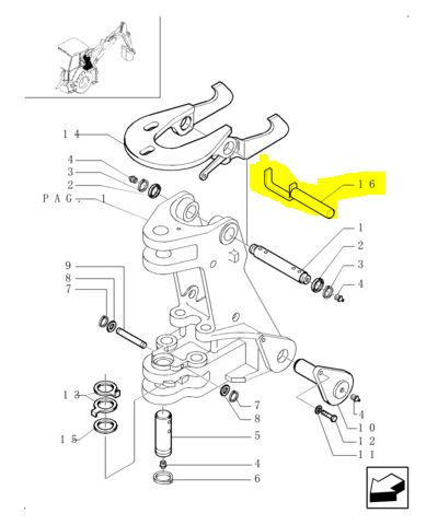 BROCHE DE VEROUILLAGE DE FLECHE - NEW HOLLAND - 87610829