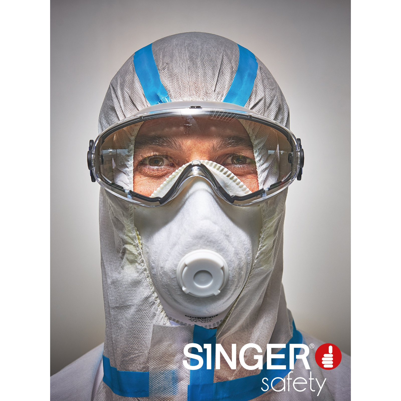 Combinaison poly blanc adsf bleu taille XXL SINGER - PLY50005