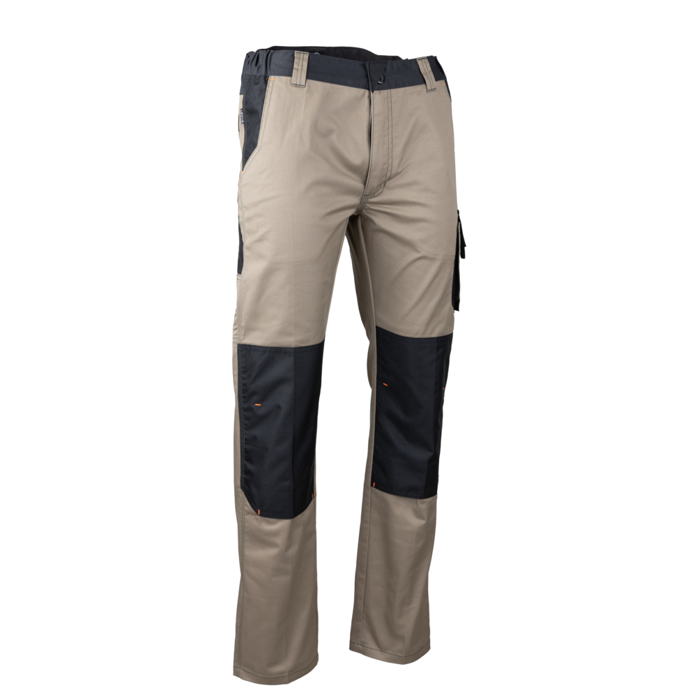 Pantalon bicolore stretch poches genoux  PRIAM BEIGE GRIS F - LMA LEBEURRE - 1862