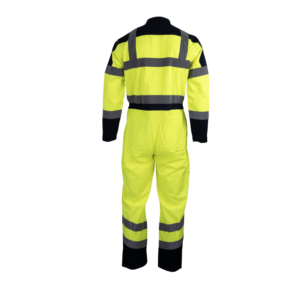 Combinaison HV 2 zips bicolore EN20471 SURVEILLANCE JAUNE MARINE - LMA LEBEURRE - 4106
