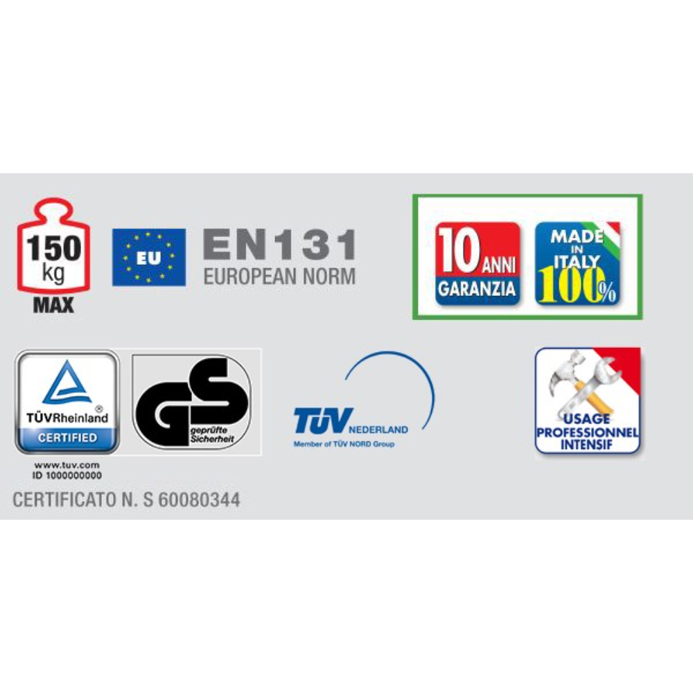 Escabeau professionnel 2,37 m QUADRA 7 marches FACAL - Q60/7