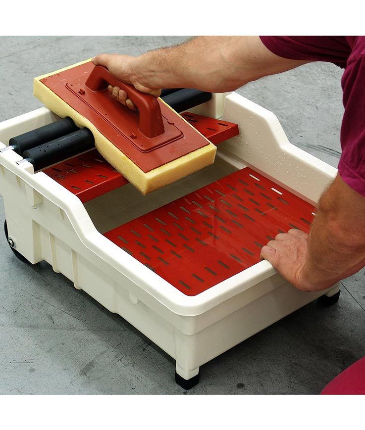 Bac de Lavage Rambo 40L avec Frottoirs Éponge et Manche Aluminium - RAIMONDI - 11146