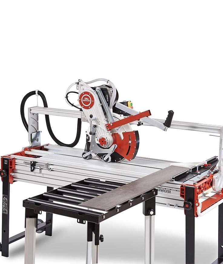 Scie à eau sur table RAIMONDI ZOE 150 cm avec disque couronne continue Ø350 mm pour céramique et marbre 12092_M
