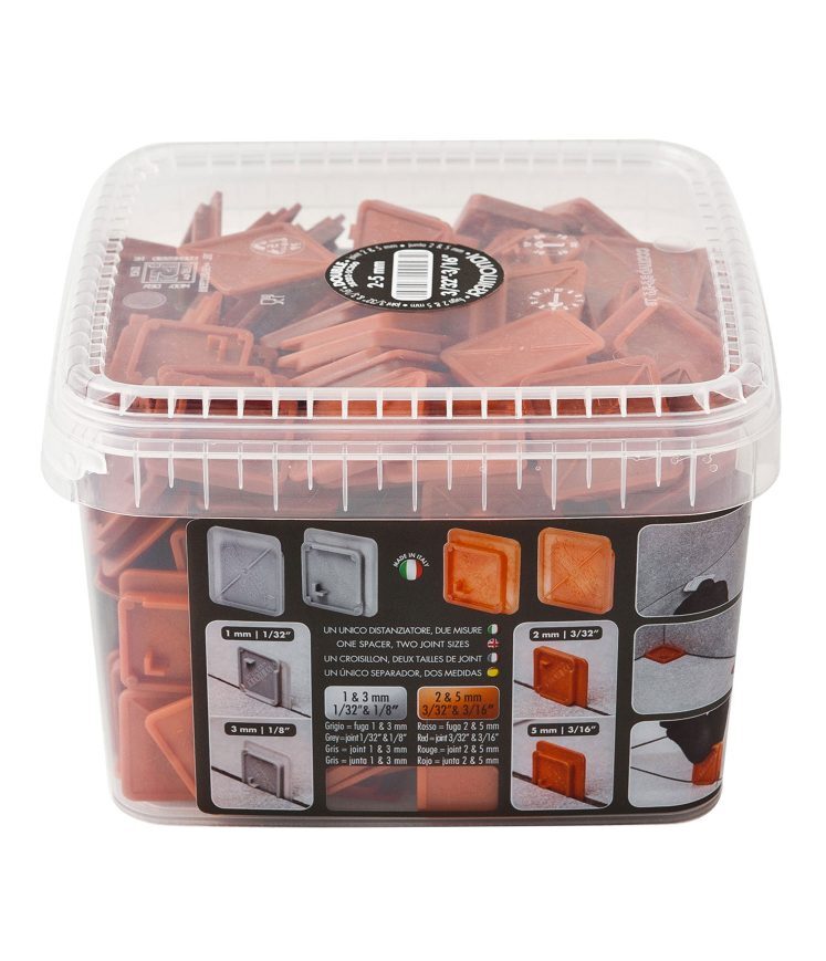 Croisillons Doubles Réutilisables 2 & 5mm - Seau de 300 Pièces - RAIMONDI - 15073