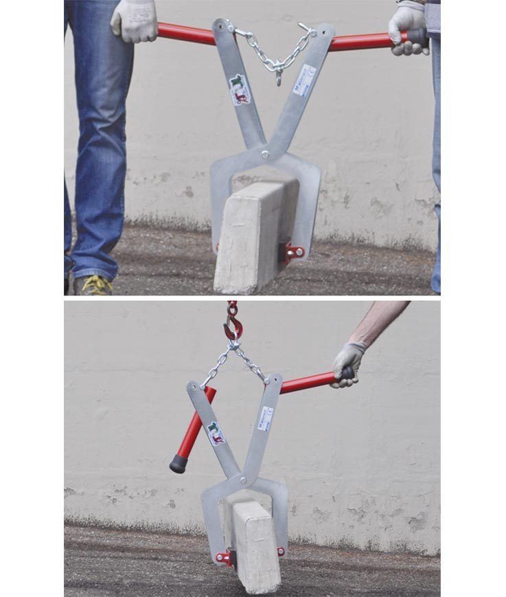 Pince Porte Bordure 8-18 cm pour Soulever Blocs en Ciment - Béton et Granit - RAIMONDI - 22516