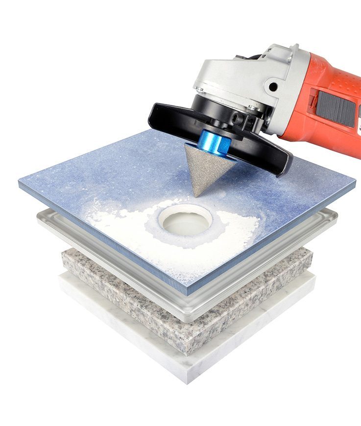 Fraise Diamantée Conique Ø 35-75mm pour Finition Trous Grès Cérame - Céramique - Granit - Marbre - RAIMONDI - 22940