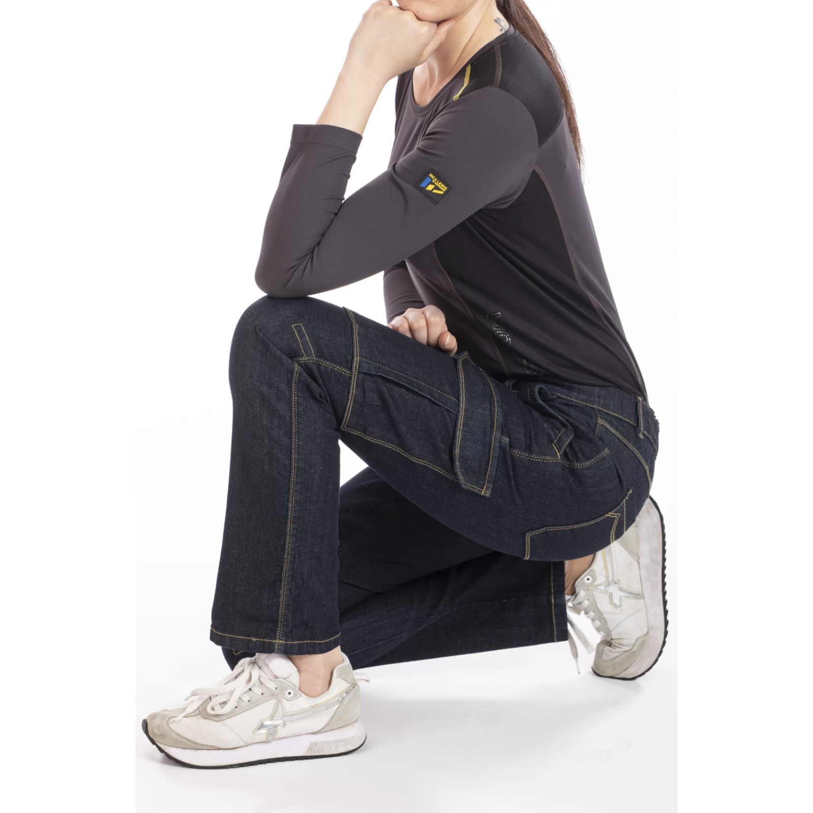 Jeans de travail multi poches denim stretch BETTYA brut - RICA LEWIS 