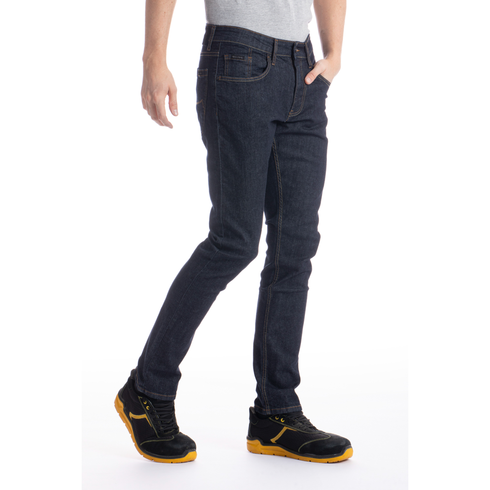 Jeans de travail coupe droite ajustée denim stretch WORK2 brut - RICA LEWIS 
