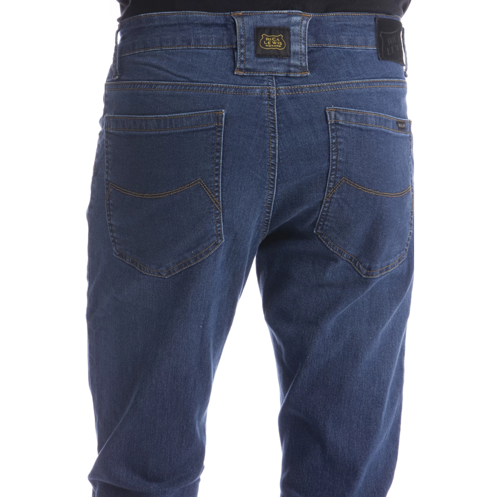 Jeans de travail coupe droite ajustée denim stretch WORKL bleu - RICA LEWIS 
