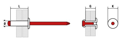 400 rivets standards à aluminium/acier à tête plate à RAL9003 à Ø4x10mm - SCELL-IT - AWD4010