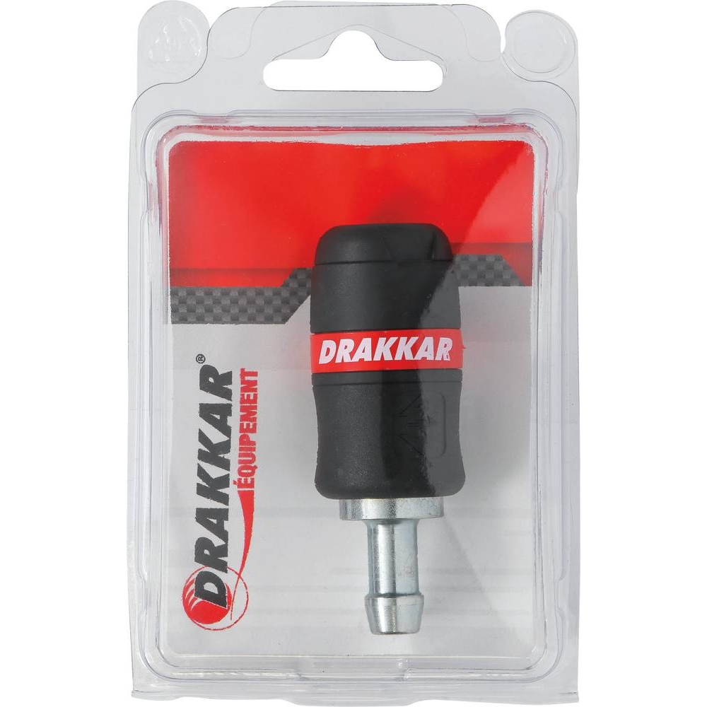 Raccord rapide femelle de sécurité passage d'air 6mm pour tuyau de 10mm - DRAKKAR - 01312