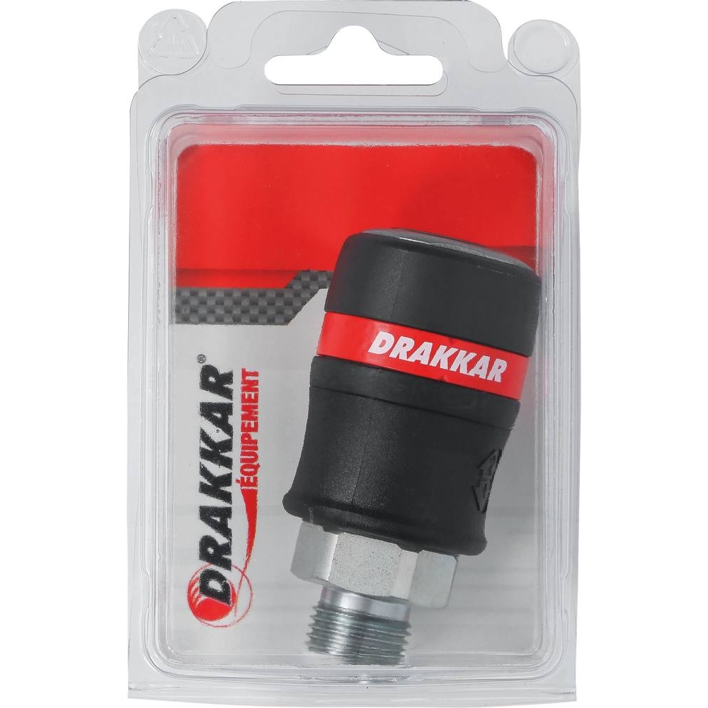 Raccord rapide femelle de sécurité passage d'air 11mm filetage mâle 1/2