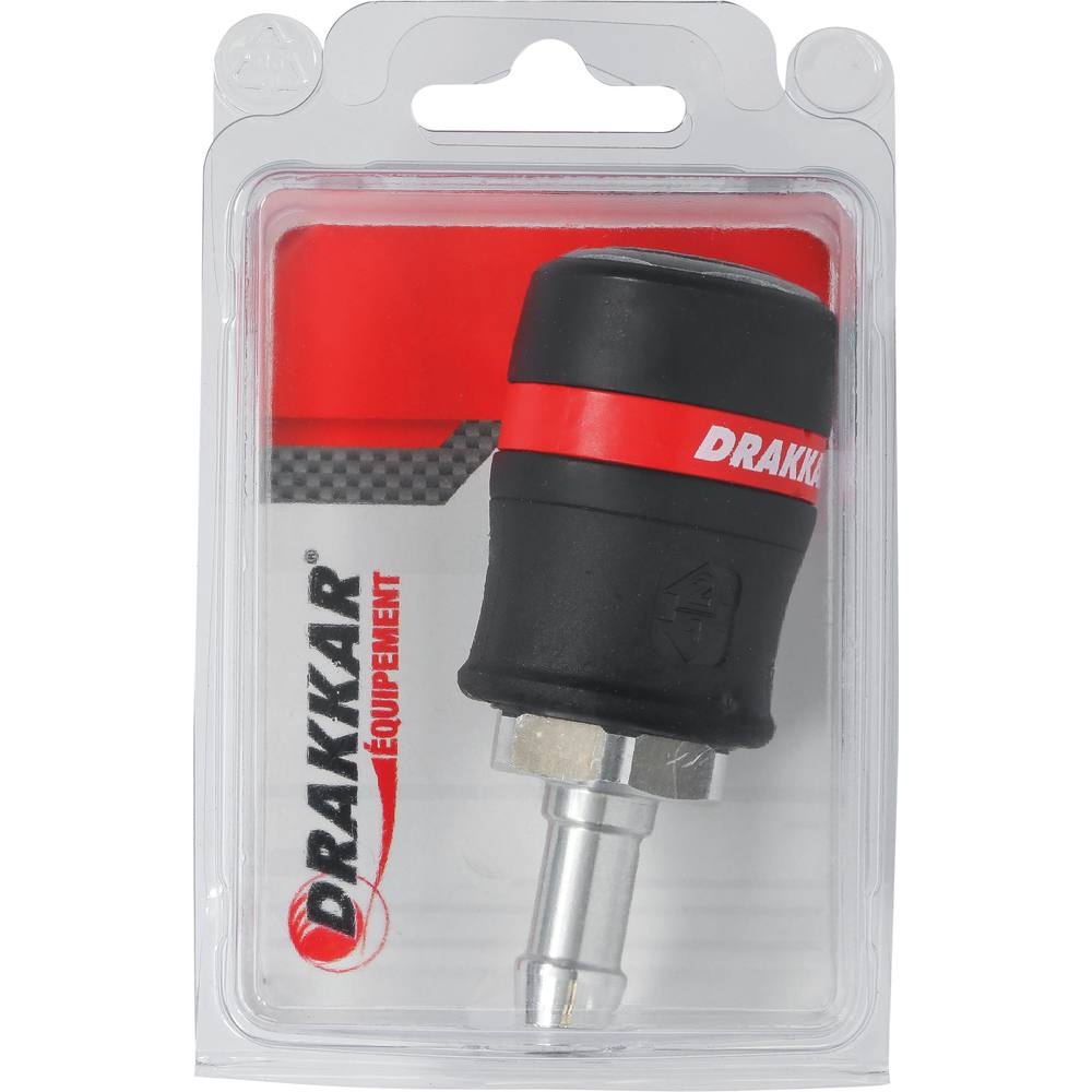 Raccord rapide femelle de sécurité passage d'air 11mm pour tuyau de 13mm - DRAKKAR - 01338