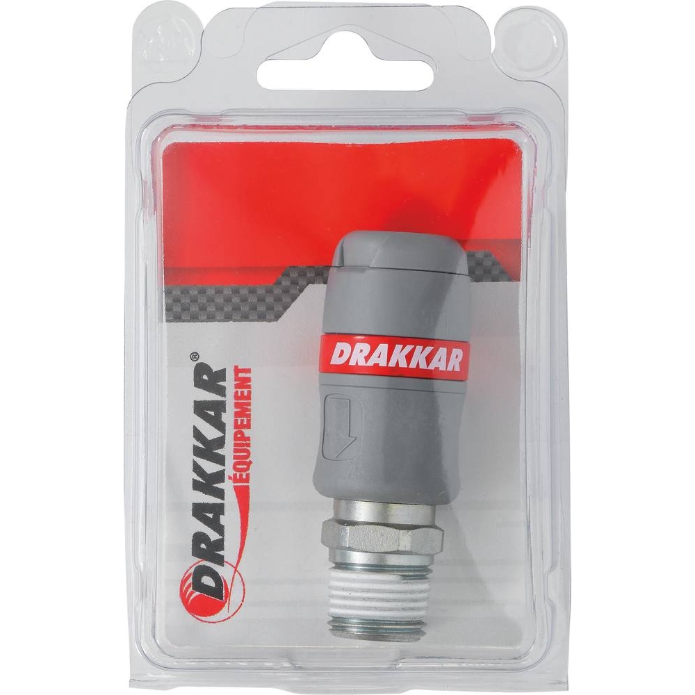 Raccord rapide femelle passage d'air 6mm filetage mâle 1/2