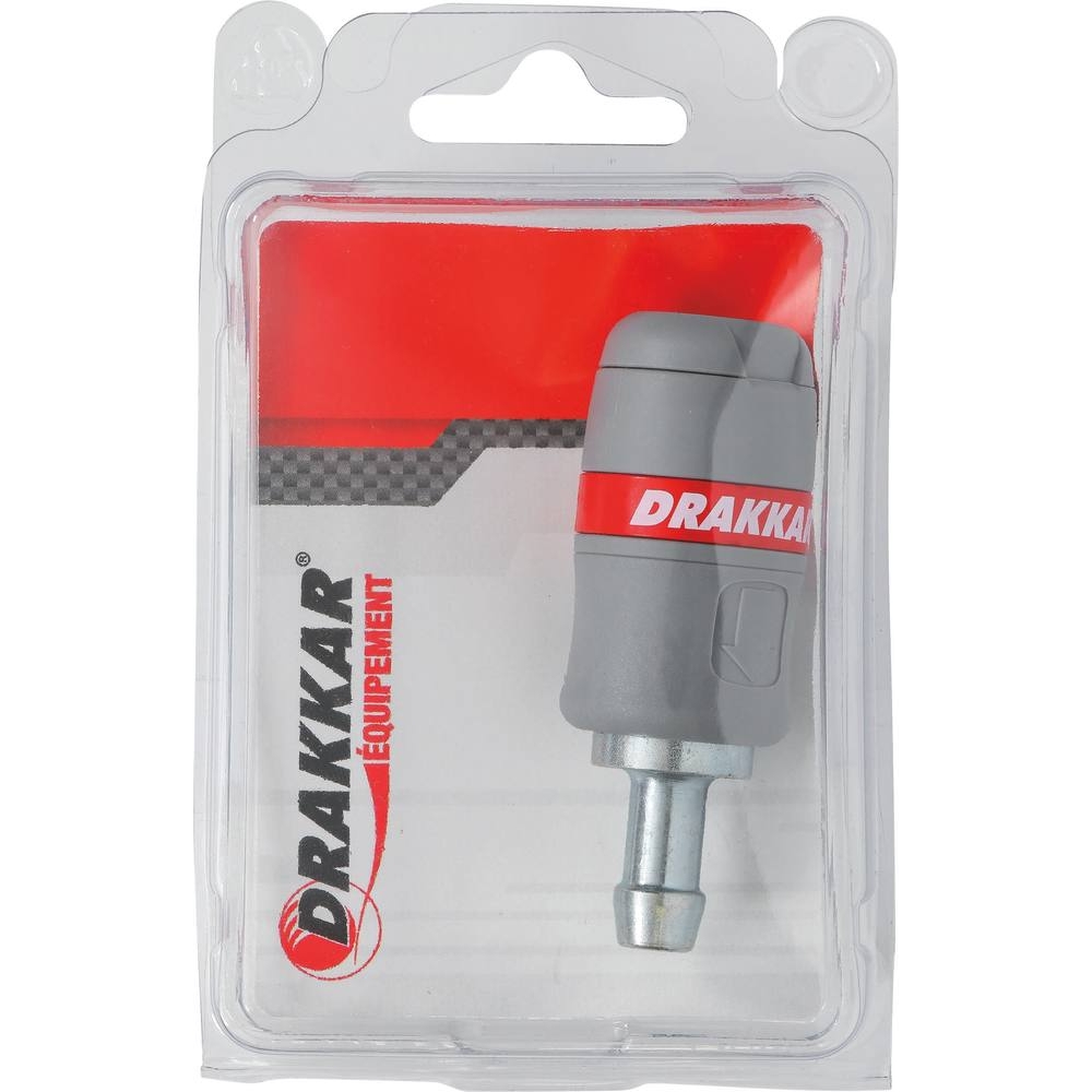 Raccord rapide femelle passage d'air 6mm pour tuyau de 10mm - DRAKKAR - 01366