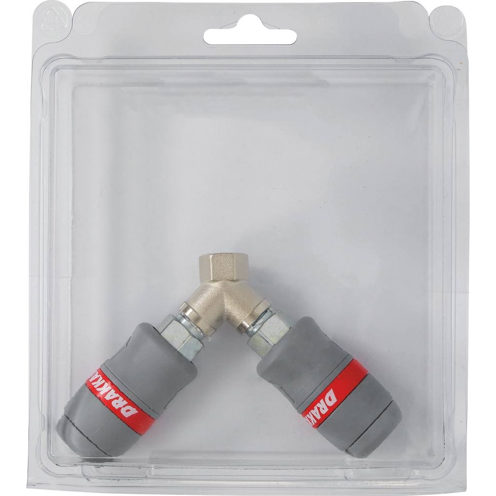 Raccord rapide femelle double en Y passage d'air 6mm filetage femelle 1/4
