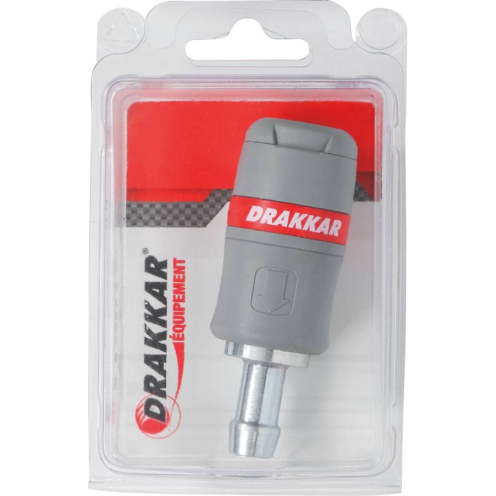 Raccord rapide femelle passage d'air 8mm pour tuyau de 13mm - DRAKKAR - 01394