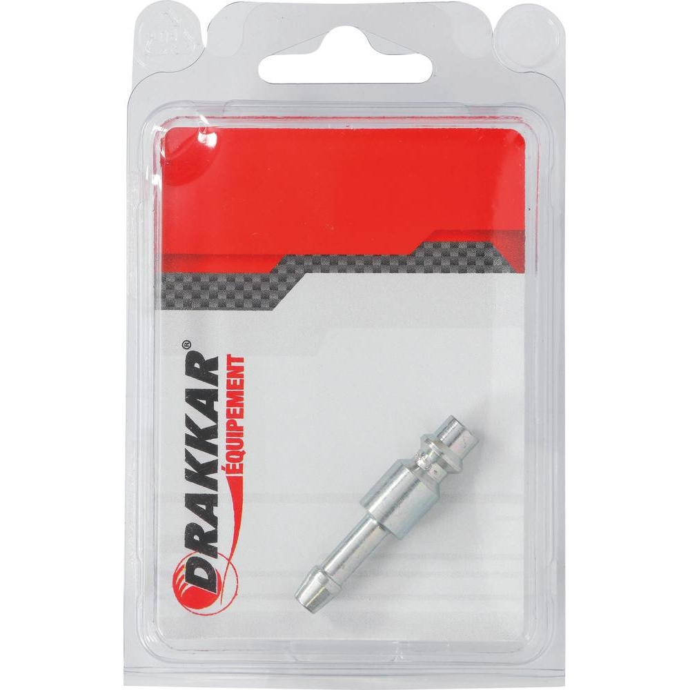Raccord rapide mâle passage d'air 6mm pour tuyau de 6mm - DRAKKAR - 01407