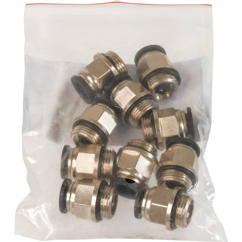 Raccord instantané métallique droit mâle cylindrique 3/8