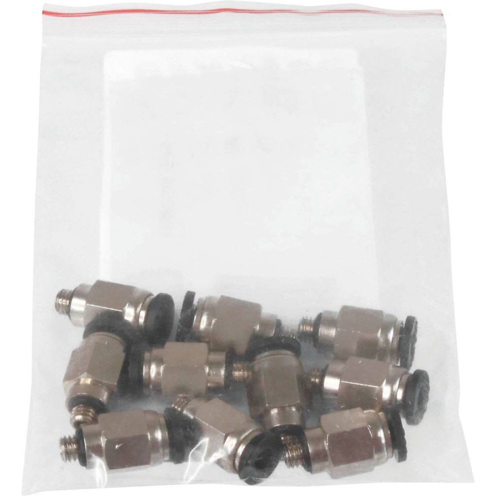 Raccord instantané métallique droit mâle cylindrique M5 pour tuyau rilsan 4mm - lot de 10 pcs - 01728