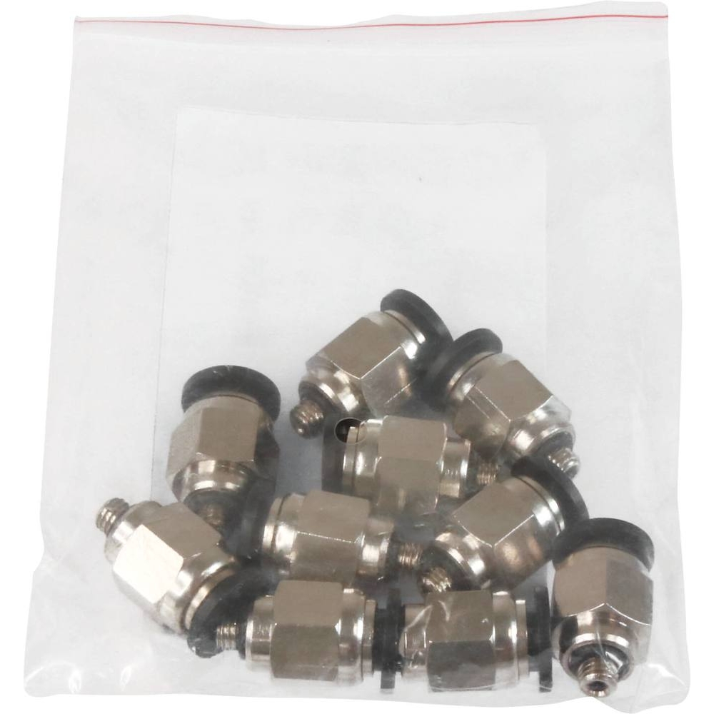 Raccord instantané métallique droit mâle cylindrique M5 pour tuyau rilsan 6mm - lot de 10 pcs - 01729