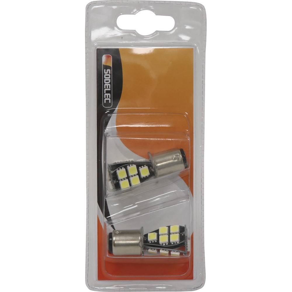 Ampoule poirette LED 12V 3W BAY15d - de 2 pcs SODELEC - 02074