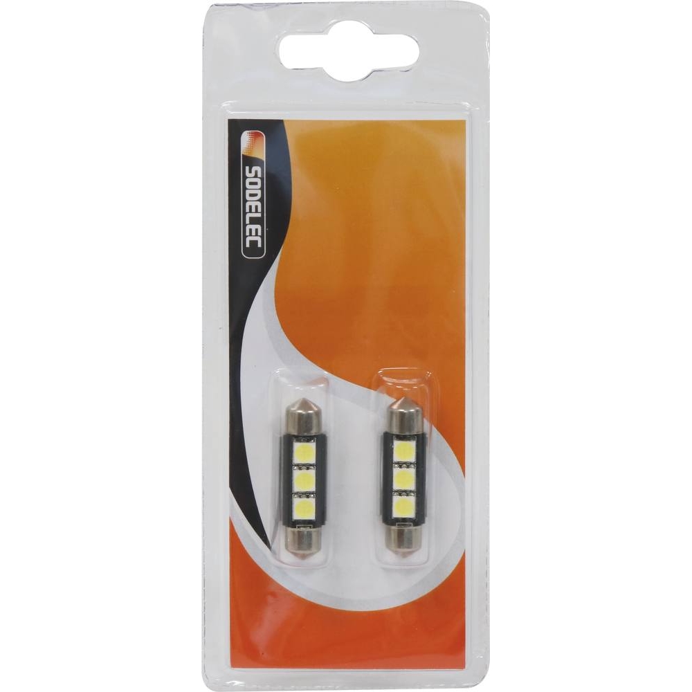 Ampoule navette LED 12V 2W SV8,5 - de 2 pcs SODELEC - 02078