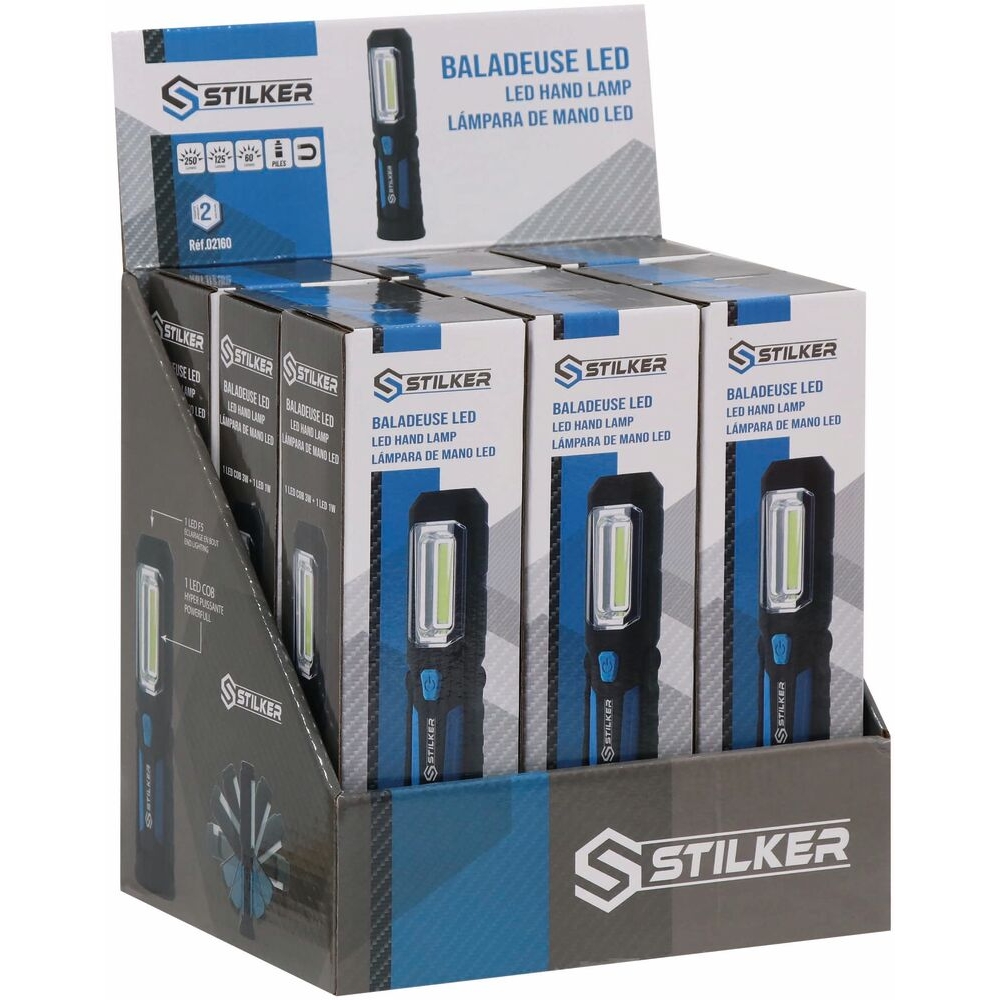 Baladeuse LED 250 lumens articulée à piles STILKER - 02160