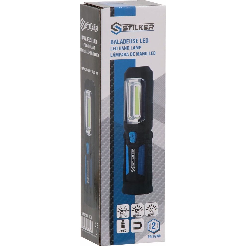 Baladeuse LED 250 lumens articulée à piles STILKER - 02160