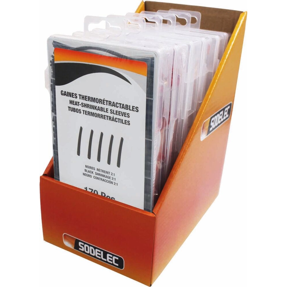 Gaine thermorétractable 100mm 2:1 noire - Coffret de 170 pcs SODELEC - 02782