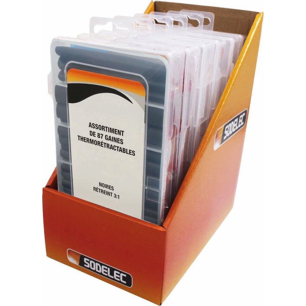 Gaine thermorétractable 100mm 3:1 noire - Coffret de 87 pcs SODELEC - 02785