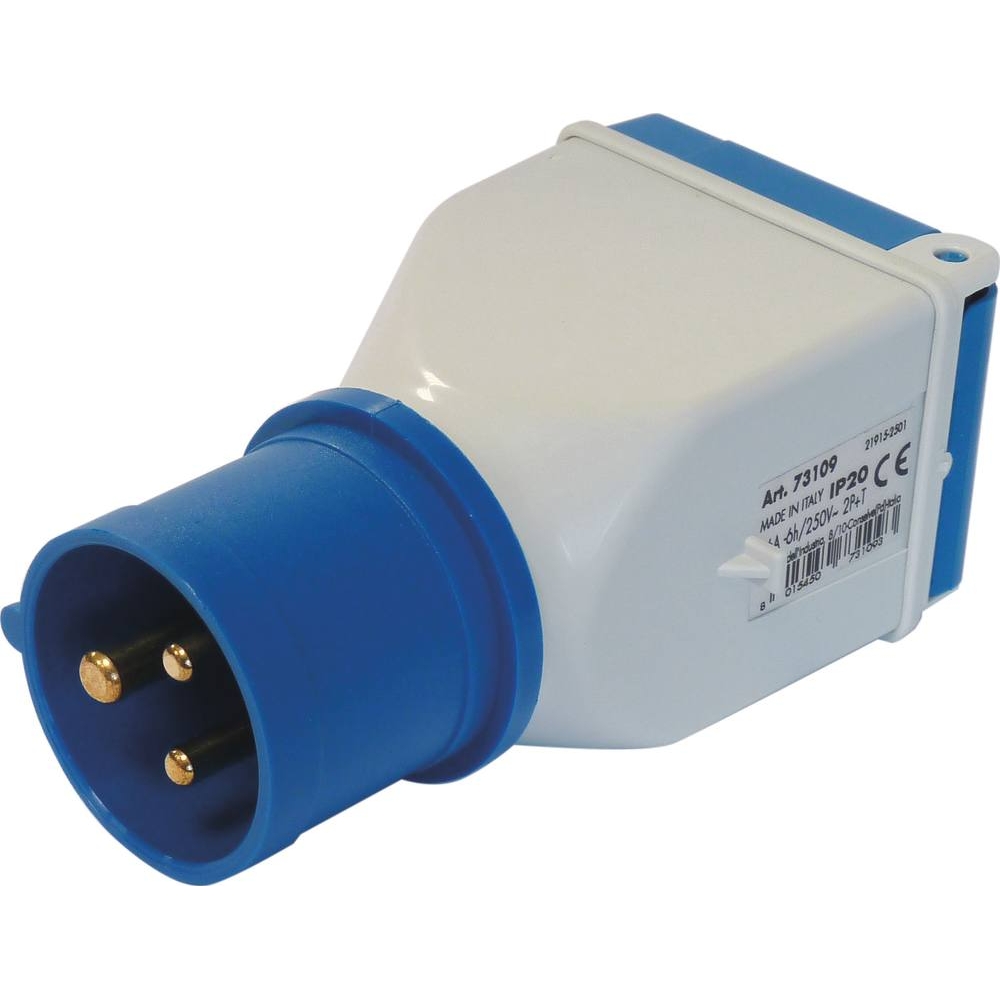 Adaptateur compact fiche mâle CE17 avec prise femelle avec clapet 2P+T 230V FANTON - 03265