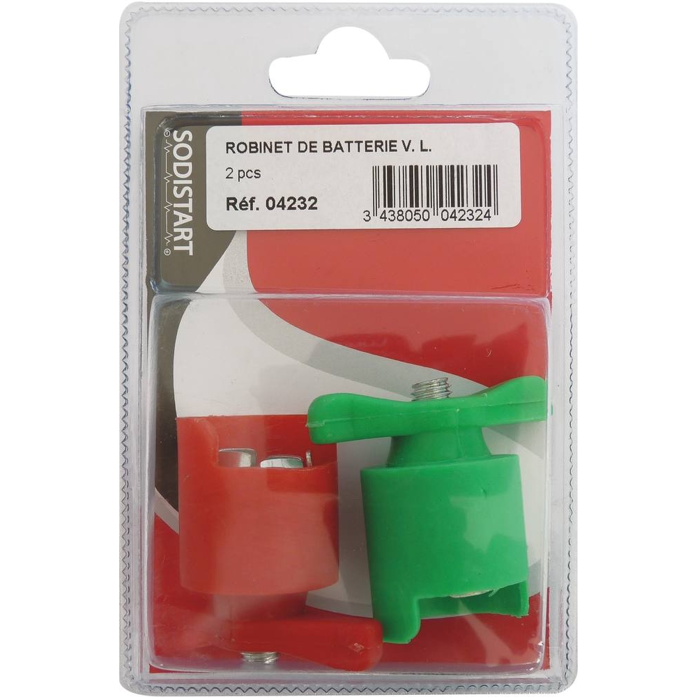 Robinets de batterie VL rouge et vert - DRAKKAR - 04232