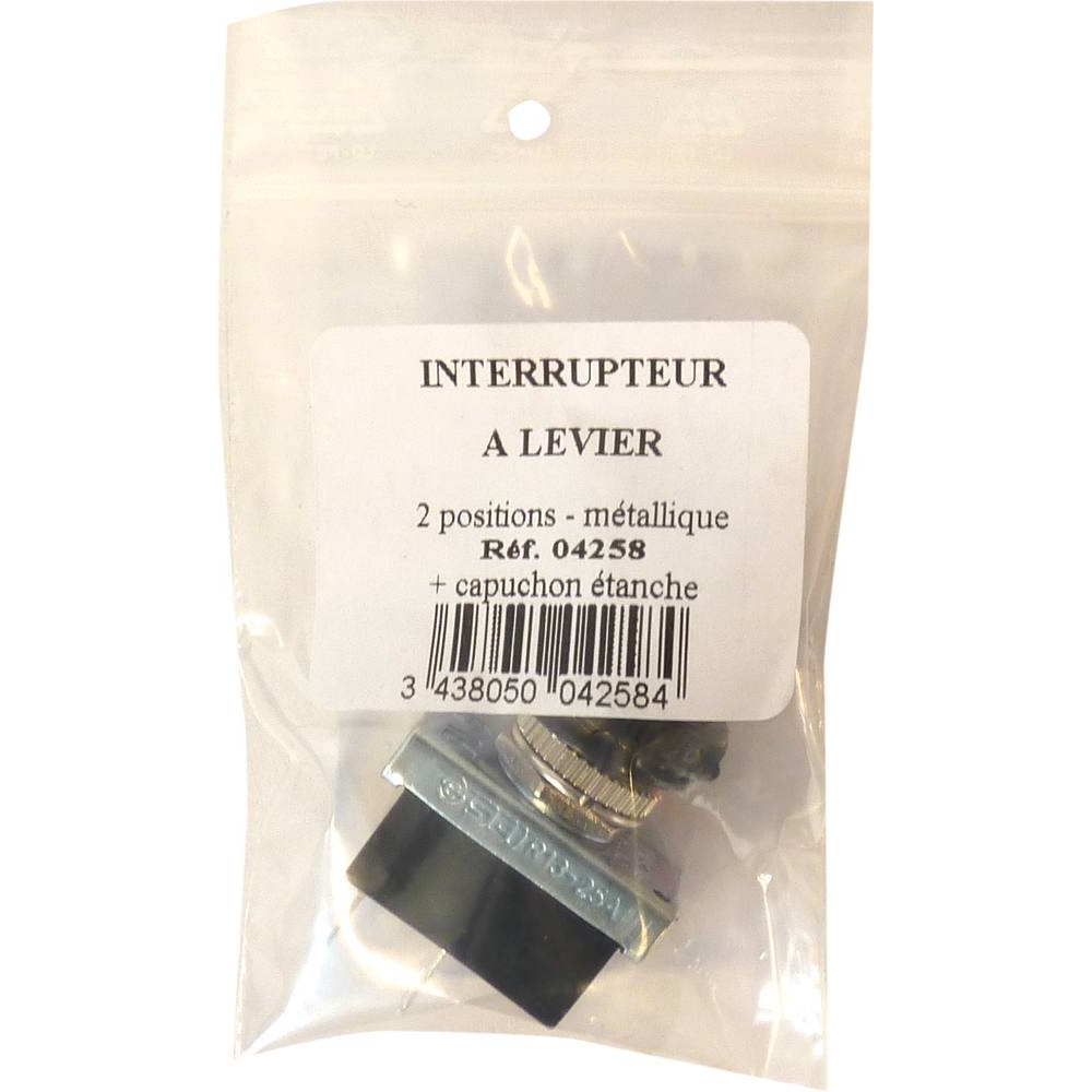 Interrupteur à levier métallique 2 positions avec capuchon étanche SODELEC - 04258