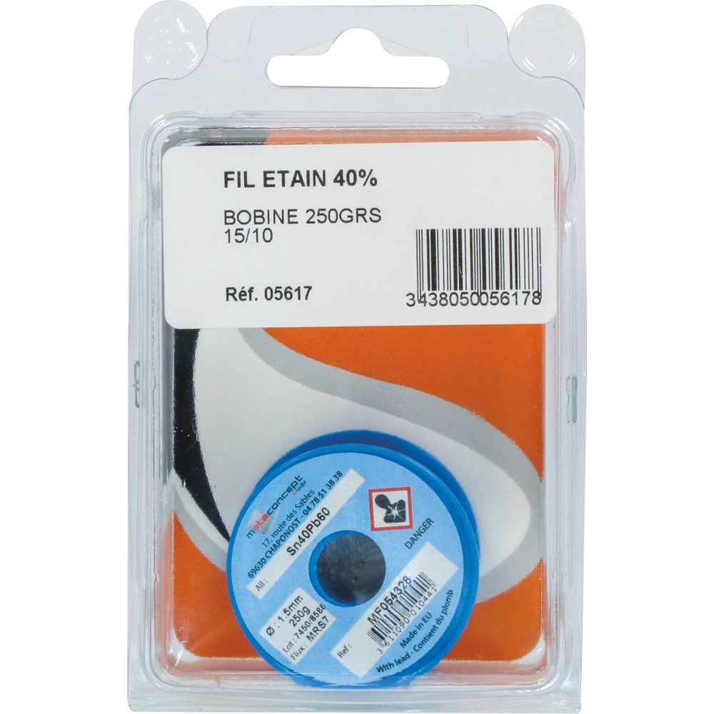 Fil d'étain 40% 1,5mm - bobine de 250g en METACONCEPT - 05617