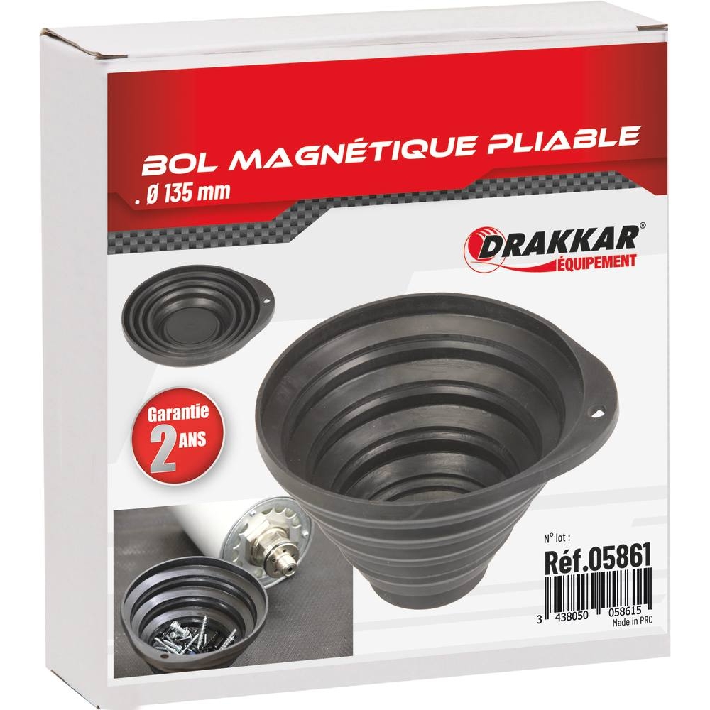 Bol magnétique caoutchouc pliable 135mm DRAKKAR - 05861