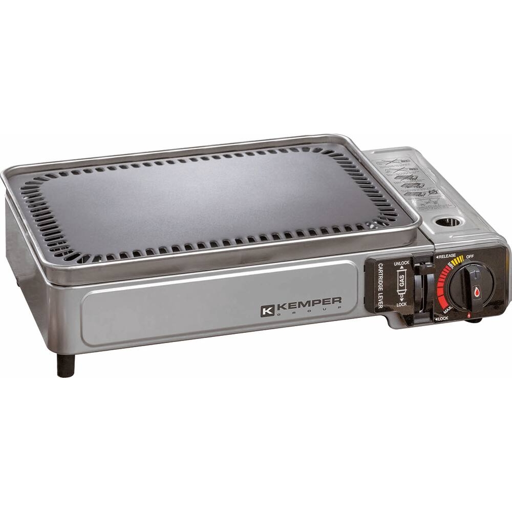 PLANCHA A GAZ NOMADE AVEC 2 BRULEURS EN ACIER INOX - KEMPER - 05882